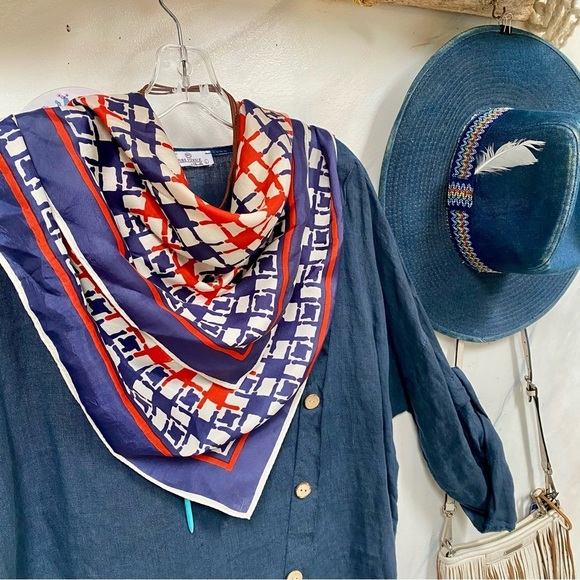 Vintage Accessories - Made in Japan Scarf/wrap w Mediterranean boho coastal vibe